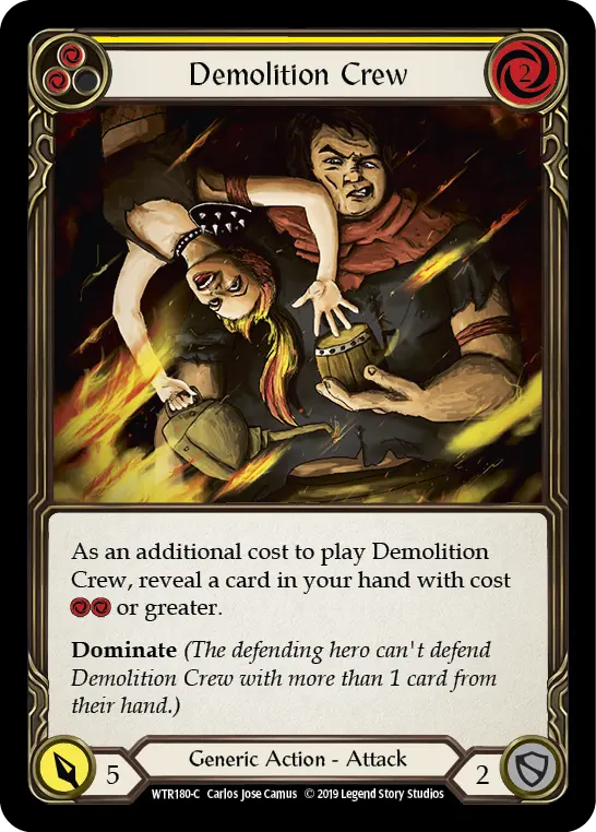 Demolition Crew YELLOW WTR180 - Welcome to Rathe - Flesh and blood card