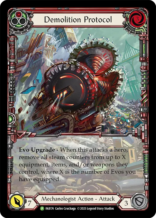 Demolition Protocol RED FAB174-RF - Calling - Bright Lights - Flesh and blood card