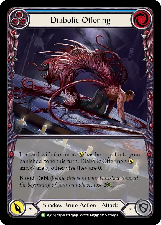 Diabolic Offering BLUE FAB164-CF - Marketing - Content Creators Dusk till Dawn - Flesh and blood card