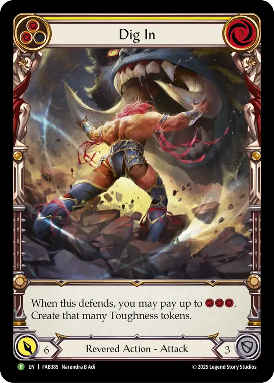 Dig In YELLOW FAB385-RF - Battle Hardened - Super Slam - Flesh and blood card