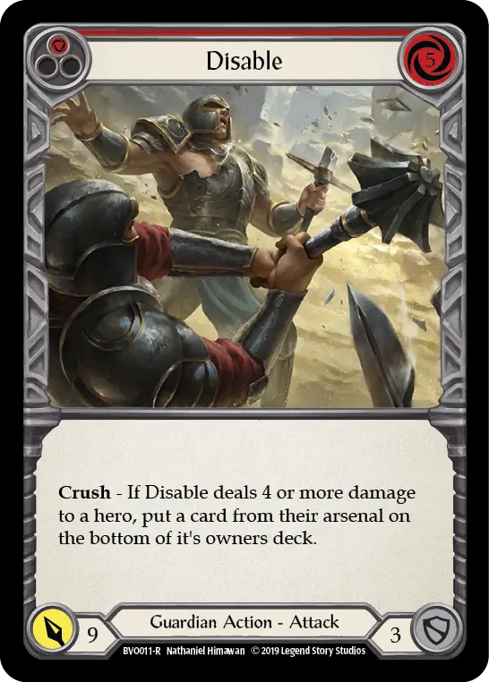 Disable RED BVO011 - Bravo, Showstopper - Hero Deck - Flesh and blood card