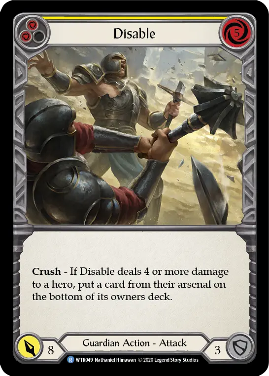 Disable YELLOW U-WTR049-RF - Welcome to Rathe - Unlimited - Flesh and blood card