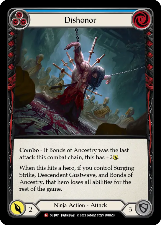 Dishonor BLUE OUT051 - Outsiders - Flesh and blood card