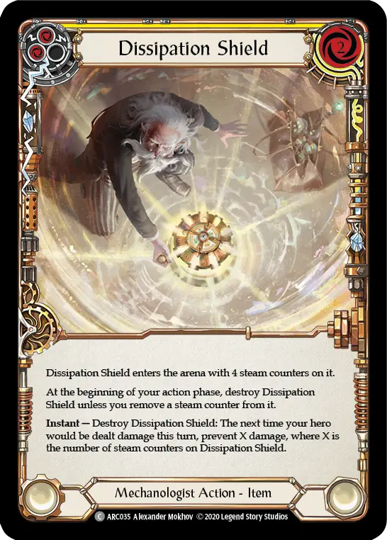 Dissipation Shield YELLOW U-ARC035-RF - Arcane Rising - Unlimited - Flesh and blood card