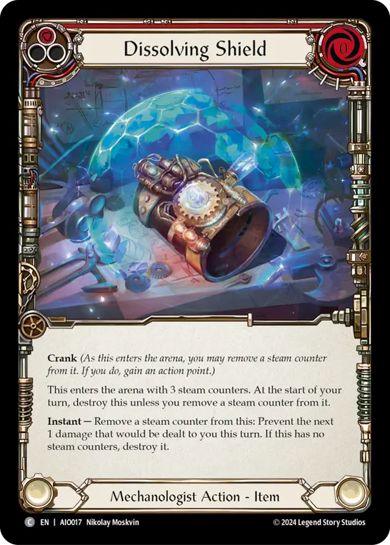 Dissolving Shield RED AIO017 - Armory Deck - Dash I/O - Flesh and blood card
