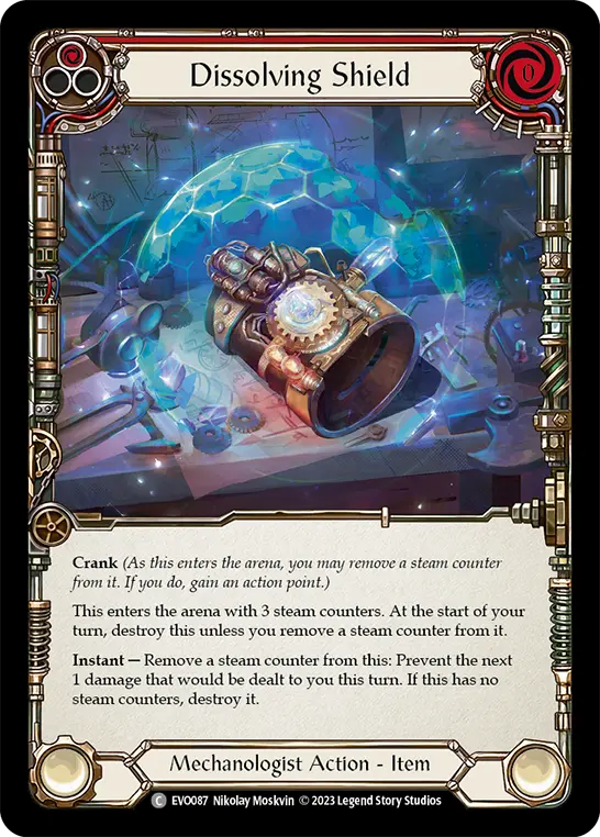 Dissolving Shield RED EVO087 - Bright Lights - Flesh and blood card
