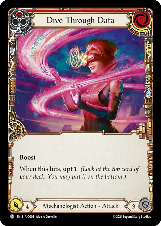 Dive Through Data RED AIO008 - Armory Deck - Dash I/O - Flesh and blood card