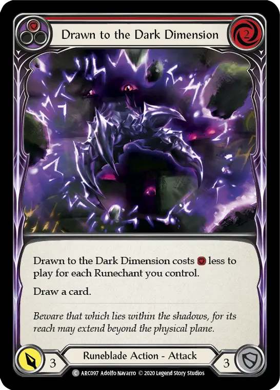Drawn to the Dark Dimension RED U-ARC097-RF - Arcane Rising - Unlimited - Flesh and blood card