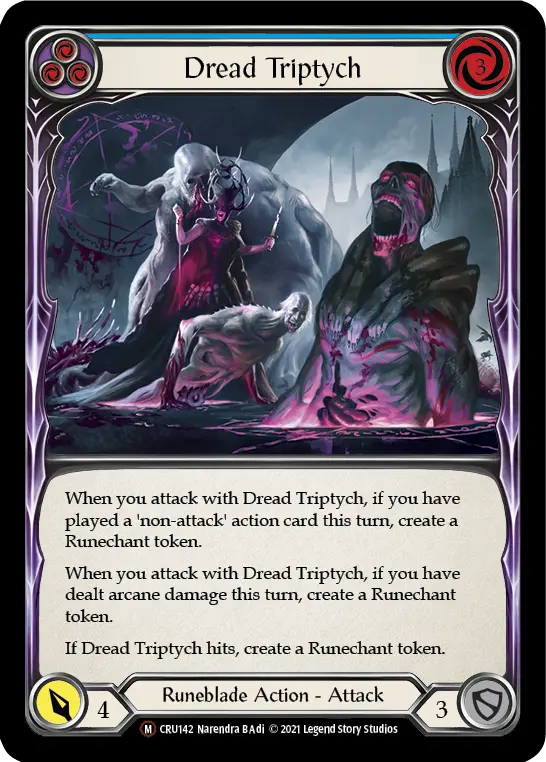 Dread Triptych BLUE U-CRU142-RF - Crucible of War - Unlimited - Flesh and blood card