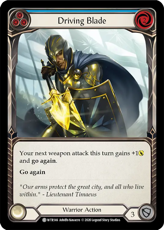 Driving Blade BLUE R-WTR146 - Welcome to Rathe - Unlimited Revised - Flesh and blood card