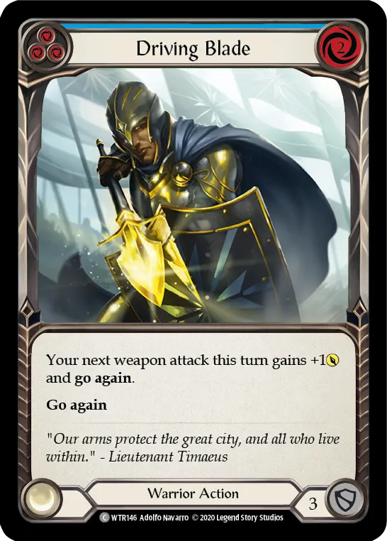 Driving Blade BLUE U-WTR146-RF - Welcome to Rathe - Unlimited - Flesh and blood card