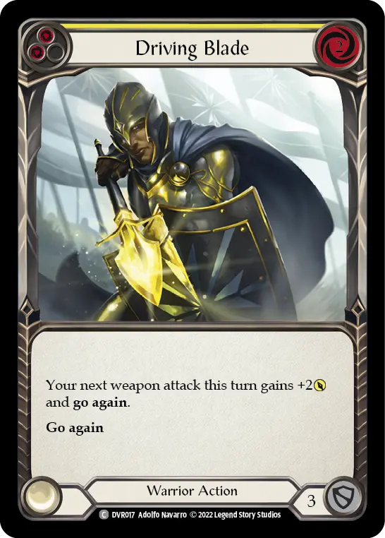 Driving Blade YELLOW DVR017 - Classic Battles: Rhinar vs Dorinthea - Flesh and blood card