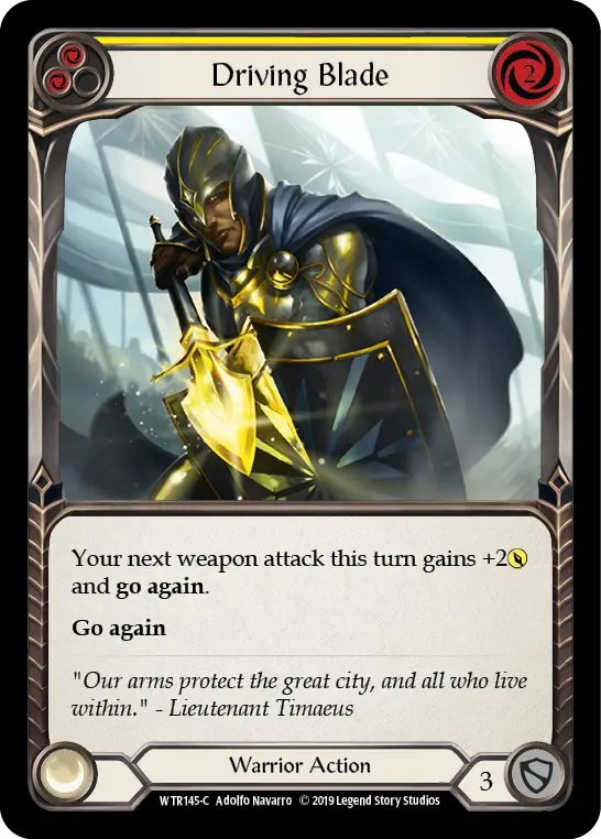 Driving Blade YELLOW WTR145 - Welcome to Rathe - Flesh and blood card