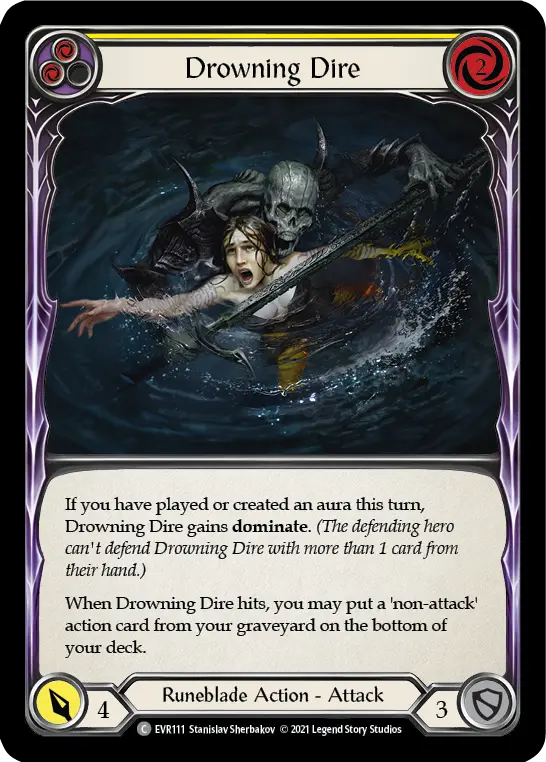 Drowning Dire YELLOW EVR111 - Everfest - Flesh and blood card