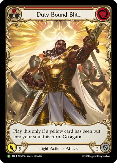 Duty Bound Blitz GEM136 - GEM - Pack 4 - Flesh and blood card