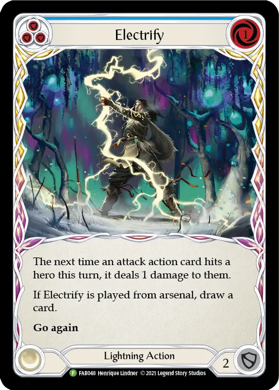 Electrify BLUE FAB048-RF - Marketing - Alpha Investments Tales of Aria - Flesh and blood card