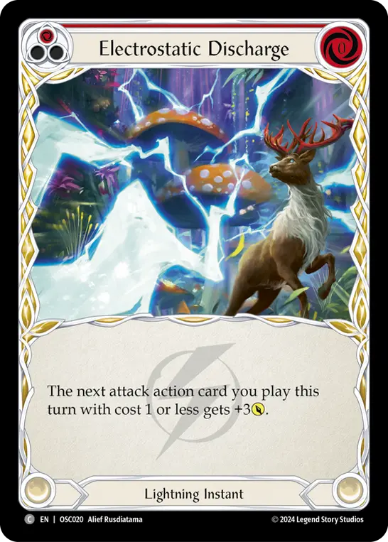 Electrostatic Discharge RED OSC020 - Rosetta Blitz Deck - Oscilio - Flesh and blood card