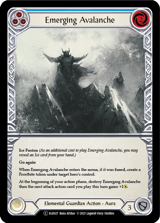 Emerging Avalanche BLUE U-ELE027-RF - Tales of Aria - Unlimited - Flesh and blood card