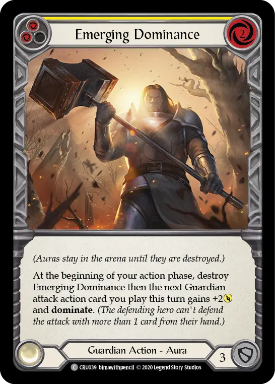 Emerging Dominance YELLOW CRU039 - Crucible of War - Flesh and blood card