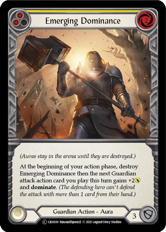 Emerging Dominance YELLOW U-CRU039-RF - Crucible of War - Unlimited - Flesh and blood card