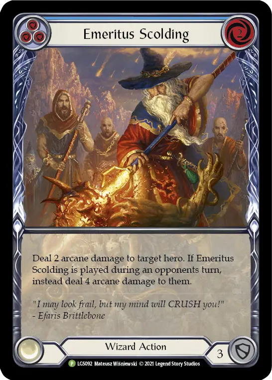 Emeritus Scolding BLUE LGS092-RF - Armory - Season 6 - Flesh and blood card
