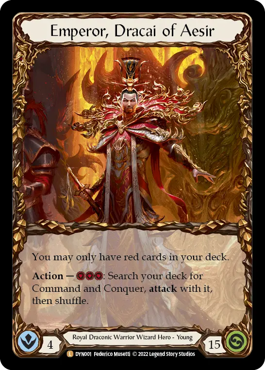 Emperor, Dracai of Aesir DYN001-RF - Dynasty - Flesh and blood card