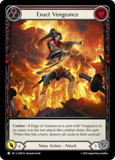 Enact Vengeance GEM116-RF - GEM - Pack 4 - Flesh and blood card