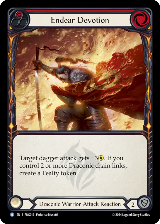 Endear Devotion RED FNG012 - The Hunted Blitz Deck - Fang - Flesh and blood card