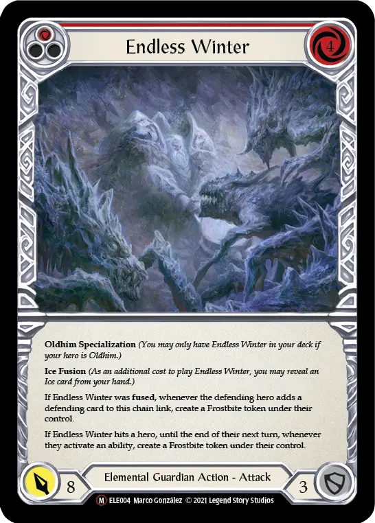 Endless Winter RED U-ELE004-RF - Tales of Aria - Unlimited - Flesh and blood card