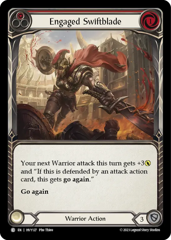 Engaged Swiftblade RED HVY127 - Heavy Hitters - Flesh and blood card