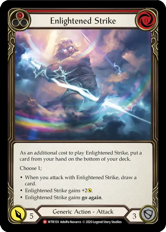 Enlightened Strike RED R-WTR159 - Welcome to Rathe - Unlimited Revised - Flesh and blood card