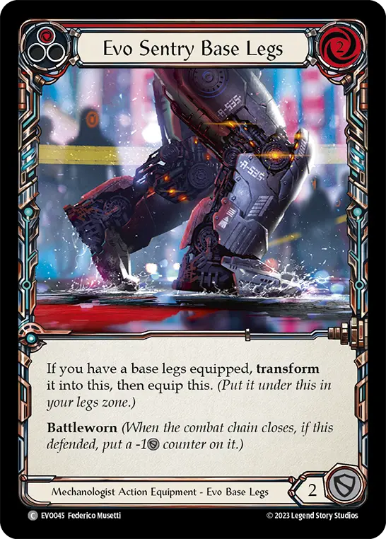 Evo Sentry Base Legs RED EVO045 - Bright Lights - Flesh and blood card
