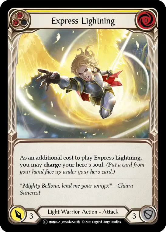 Express Lightning YELLOW U-MON052-RF - Monarch - Unlimited - Flesh and blood card