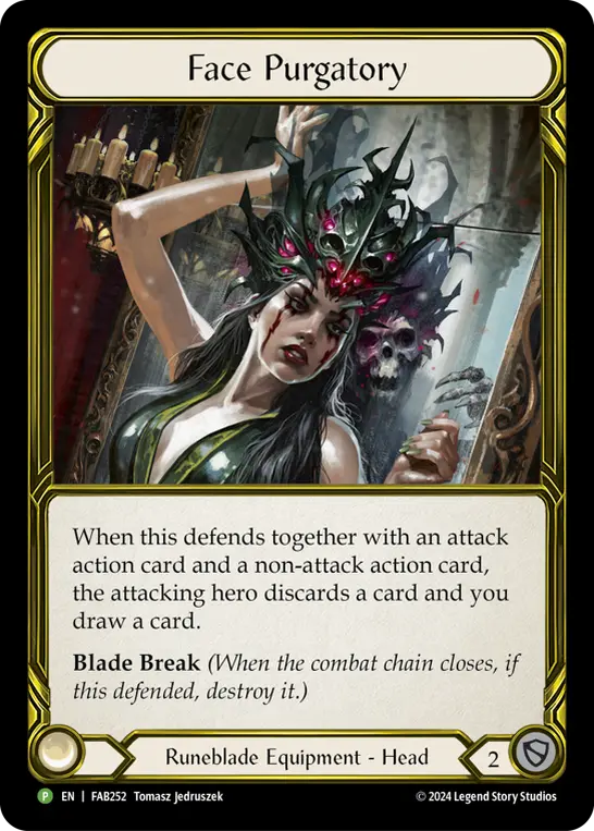 Face Purgatory FAB252-GF - Premier Organized Play - Rosetta - Flesh and blood card