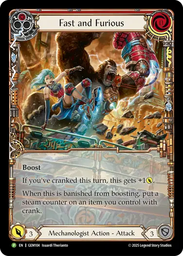 Fast and Furious GEM104-RF - GEM - Pack 3 - Flesh and blood card