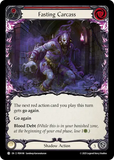 Fasting Carcass PEN198 - Compendium of Rathe - Flesh and blood card