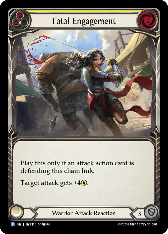 Fatal Engagement YELLOW HVY110 - Heavy Hitters - Flesh and blood card