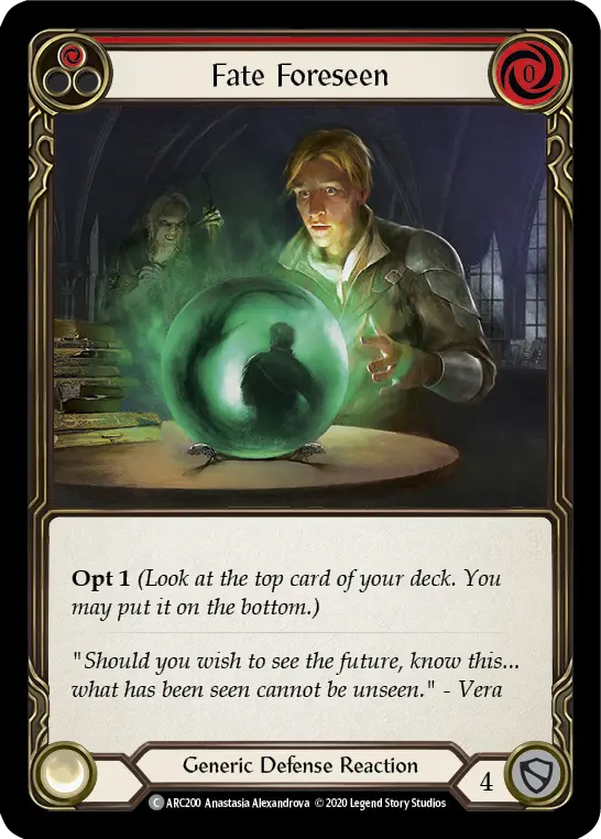 Fate Foreseen RED U-ARC200-RF - Arcane Rising - Unlimited - Flesh and blood card