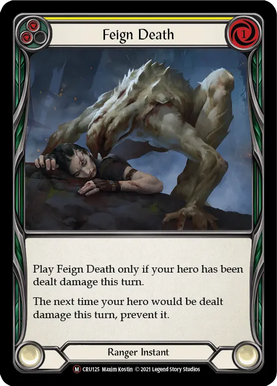 Feign Death YELLOW U-CRU125-RF - Crucible of War - Unlimited - Flesh and blood card