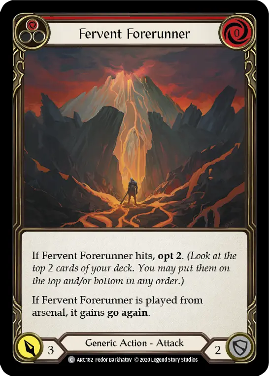 Fervent Forerunner RED U-ARC182-RF - Arcane Rising - Unlimited - Flesh and blood card