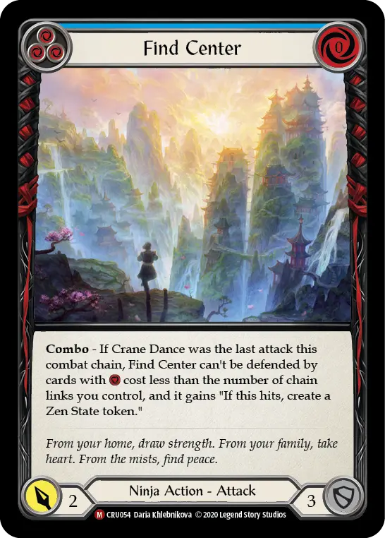 Find Center BLUE CRU054 - Crucible of War - Flesh and blood card