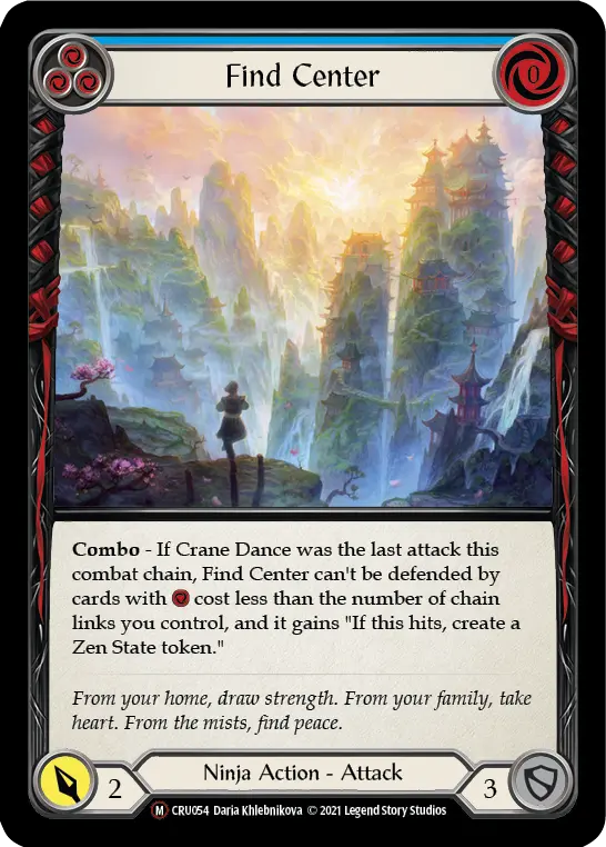 Find Center BLUE U-CRU054-RF - Crucible of War - Unlimited - Flesh and blood card