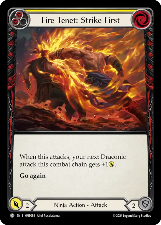 Fire Tenet: Strike First YELLOW HNT084 - The Hunted - Flesh and blood card
