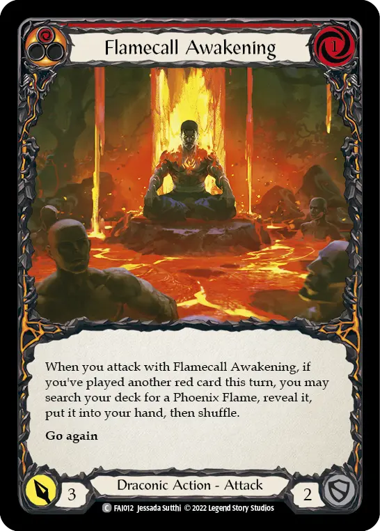 Flamecall Awakening RED FAI012 - Fai - Blitz Deck - Flesh and blood card
