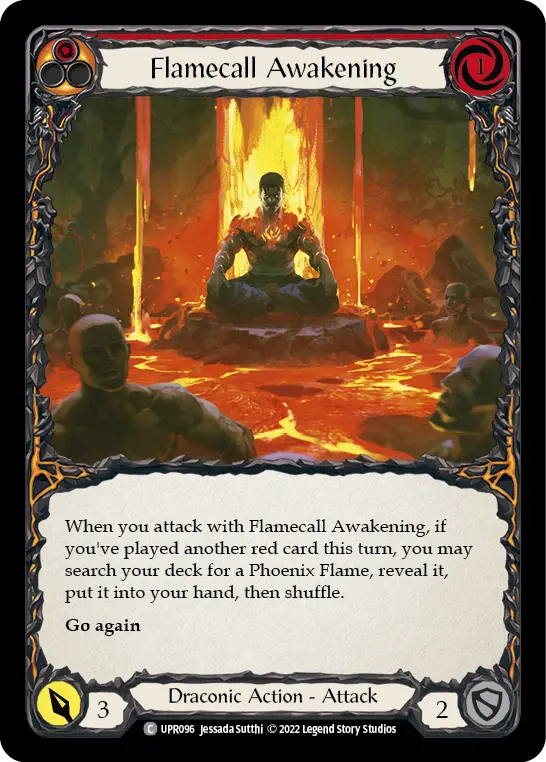 Flamecall Awakening RED UPR096 - Uprising - Flesh and blood card
