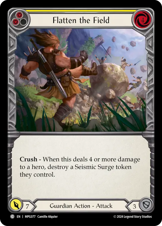 Flatten the Field YELLOW MPG077 - Mastery Pack Guardian - Flesh and blood card
