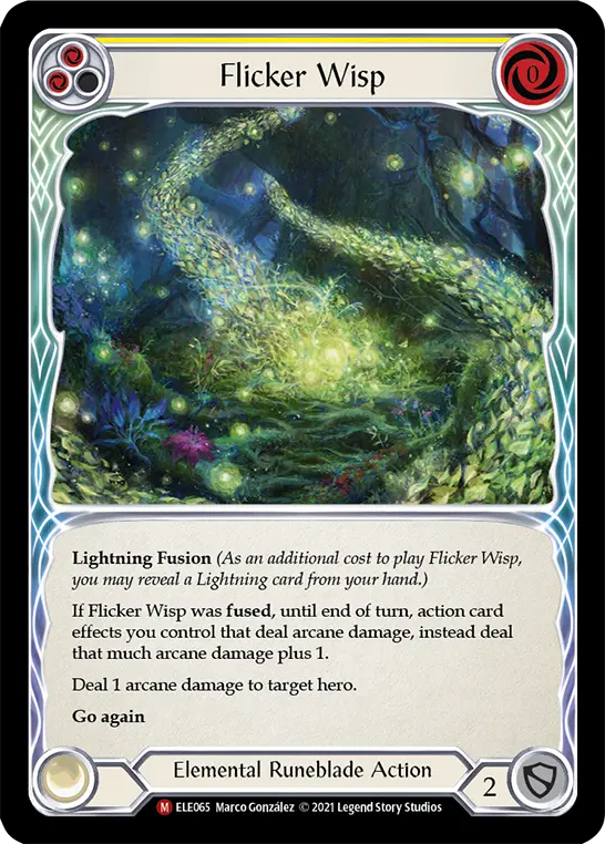 Flicker Wisp YELLOW ELE065 - Tales of Aria - Flesh and blood card
