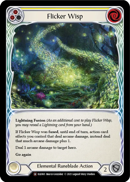 Flicker Wisp YELLOW U-ELE065-RF - Tales of Aria - Unlimited - Flesh and blood card