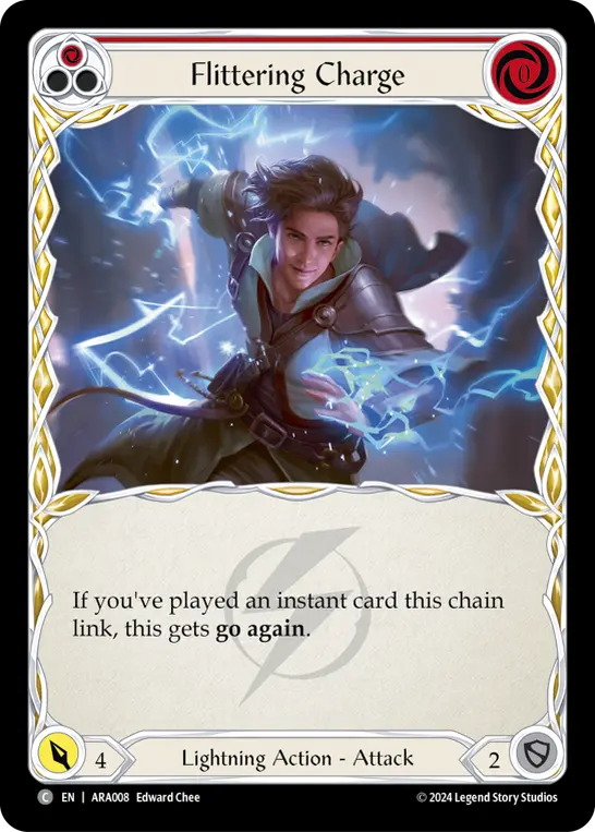 Flittering Charge RED AUA008 - Rosetta Blitz Deck - Aurora - Flesh and blood card