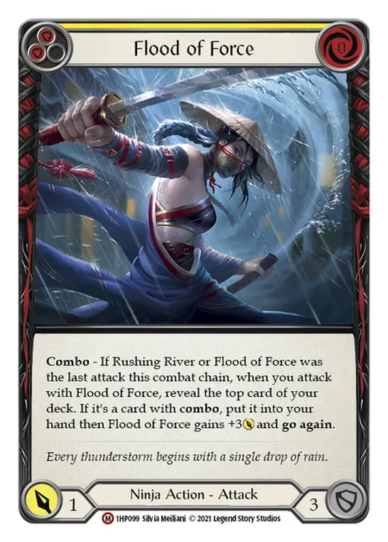 Flood of Force YELLOW 1HP099 - History Pack 1 - Flesh and blood card
